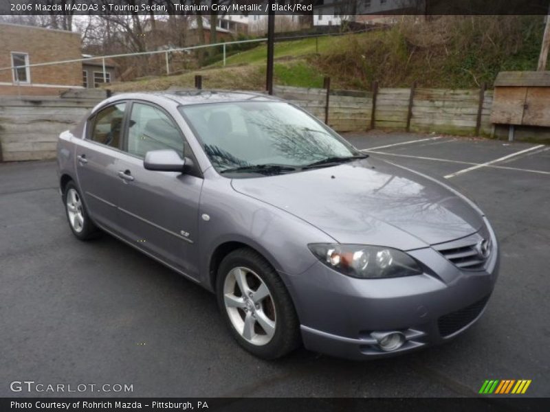 Titanium Gray Metallic / Black/Red 2006 Mazda MAZDA3 s Touring Sedan