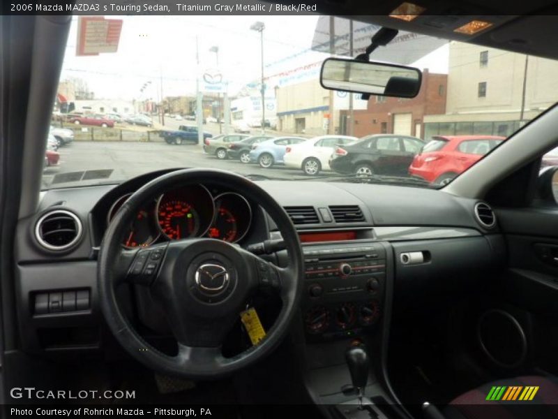 Titanium Gray Metallic / Black/Red 2006 Mazda MAZDA3 s Touring Sedan