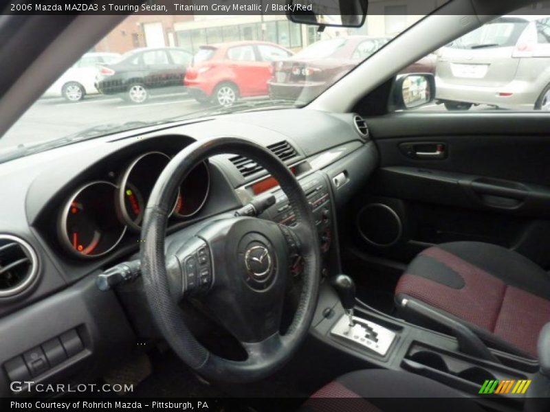 Titanium Gray Metallic / Black/Red 2006 Mazda MAZDA3 s Touring Sedan