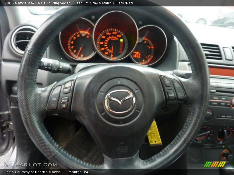 Titanium Gray Metallic / Black/Red 2006 Mazda MAZDA3 s Touring Sedan