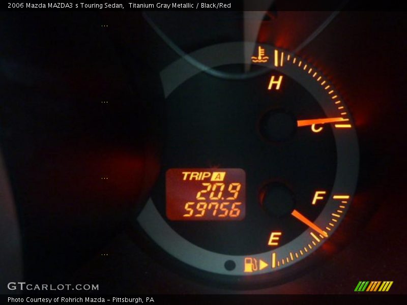 Titanium Gray Metallic / Black/Red 2006 Mazda MAZDA3 s Touring Sedan