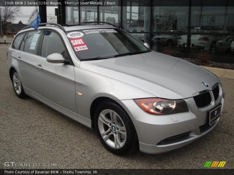 Titanium Silver Metallic / Black 2008 BMW 3 Series 328xi Wagon