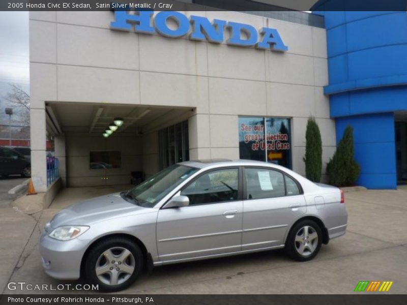 Satin Silver Metallic / Gray 2005 Honda Civic EX Sedan