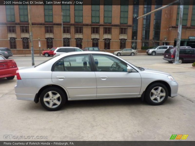 Satin Silver Metallic / Gray 2005 Honda Civic EX Sedan