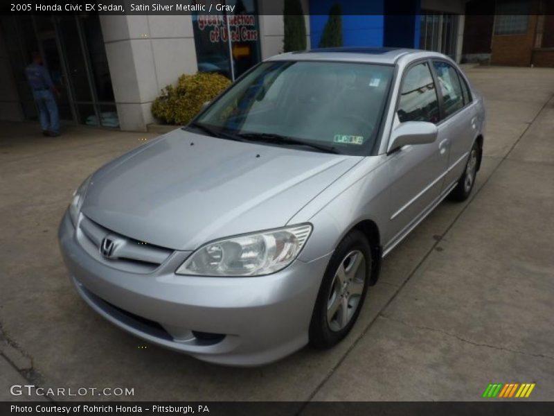 Satin Silver Metallic / Gray 2005 Honda Civic EX Sedan