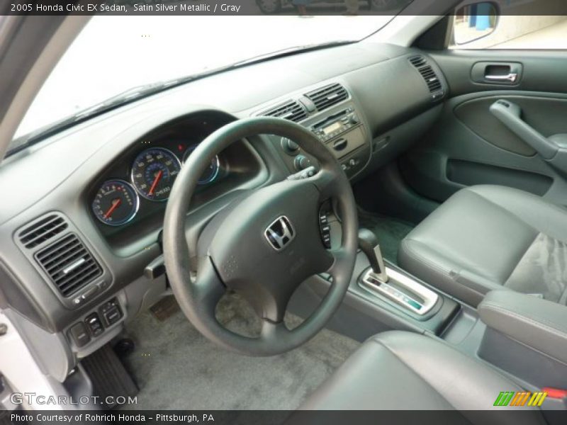 Satin Silver Metallic / Gray 2005 Honda Civic EX Sedan