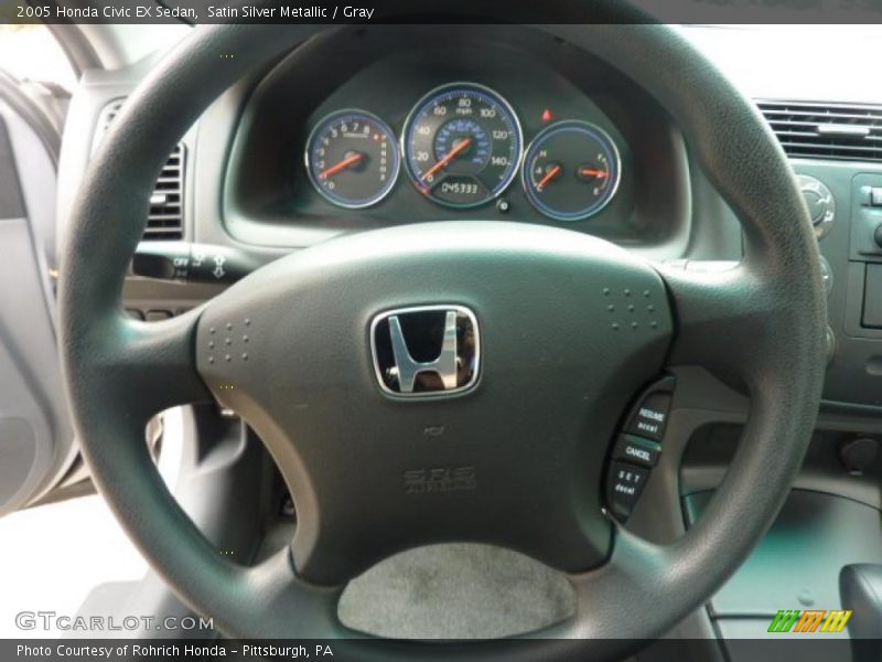 Satin Silver Metallic / Gray 2005 Honda Civic EX Sedan