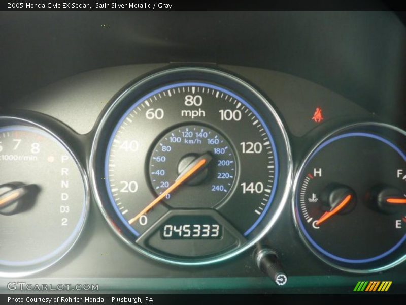 Satin Silver Metallic / Gray 2005 Honda Civic EX Sedan
