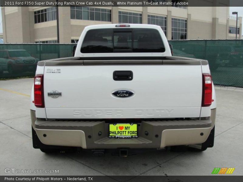 White Platinum Tri-Coat Metallic / Adobe 2011 Ford F350 Super Duty King Ranch Crew Cab 4x4 Dually