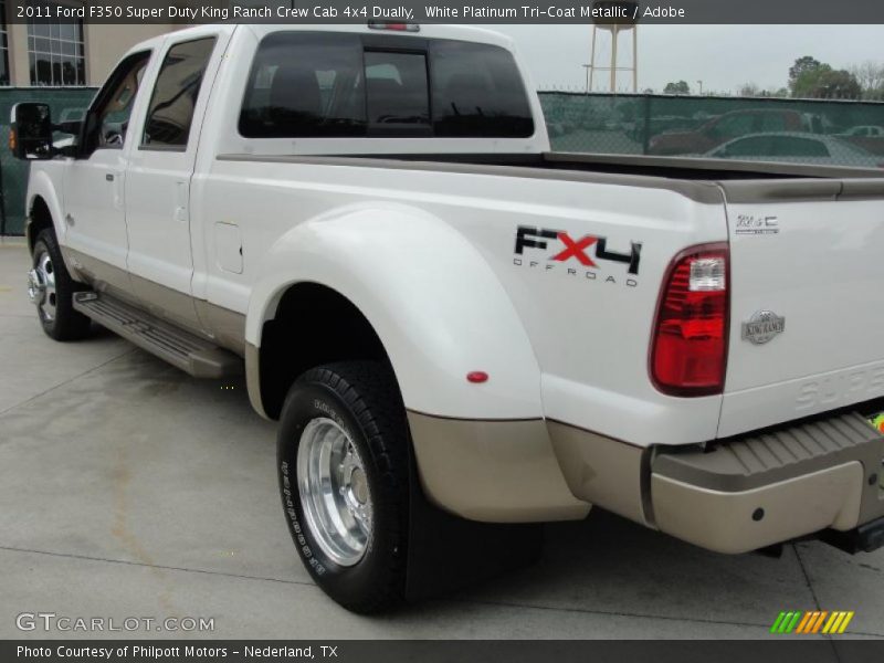 White Platinum Tri-Coat Metallic / Adobe 2011 Ford F350 Super Duty King Ranch Crew Cab 4x4 Dually