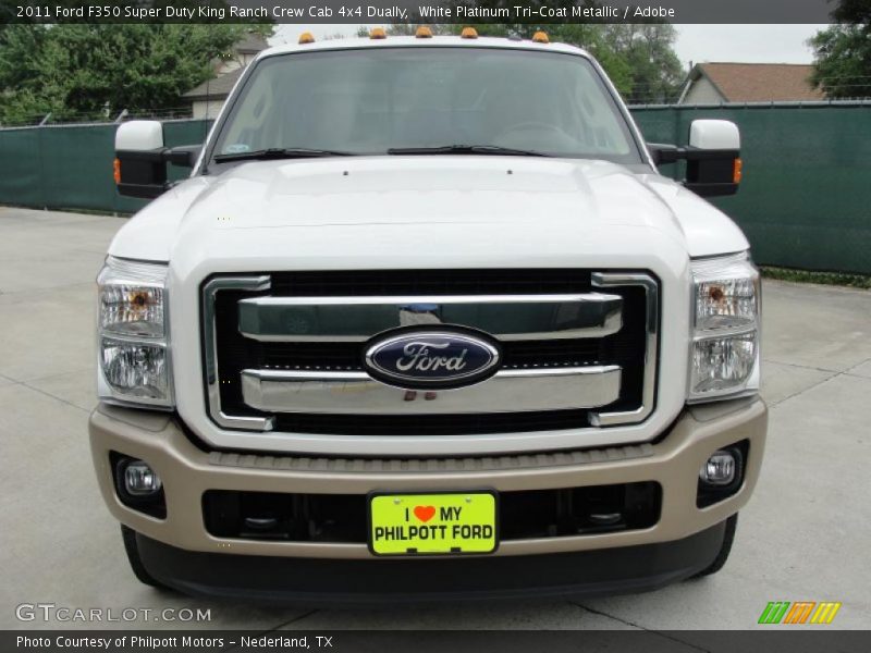 White Platinum Tri-Coat Metallic / Adobe 2011 Ford F350 Super Duty King Ranch Crew Cab 4x4 Dually