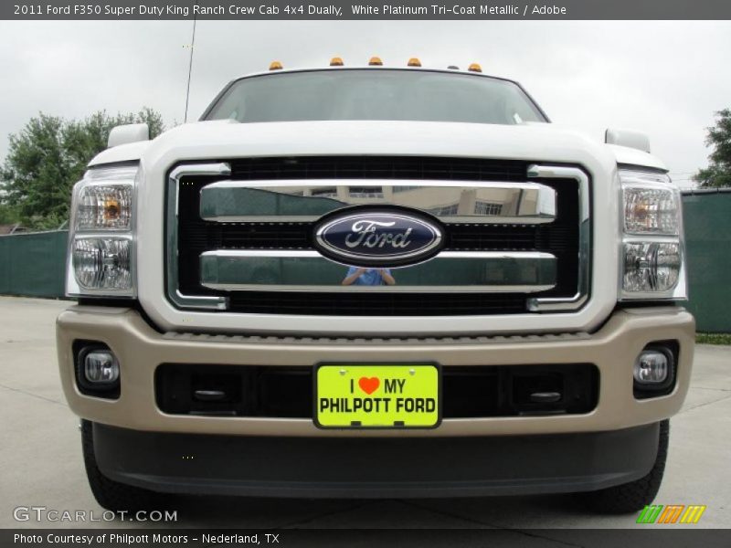 White Platinum Tri-Coat Metallic / Adobe 2011 Ford F350 Super Duty King Ranch Crew Cab 4x4 Dually