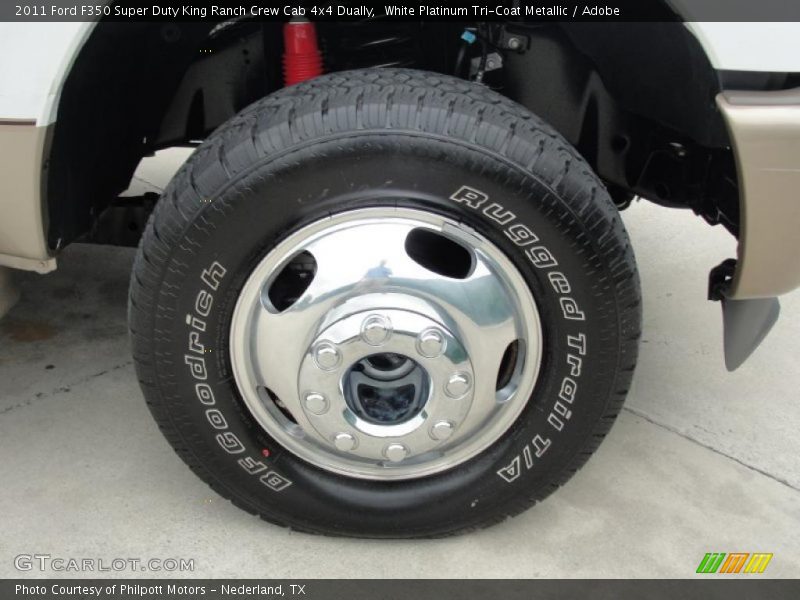 White Platinum Tri-Coat Metallic / Adobe 2011 Ford F350 Super Duty King Ranch Crew Cab 4x4 Dually