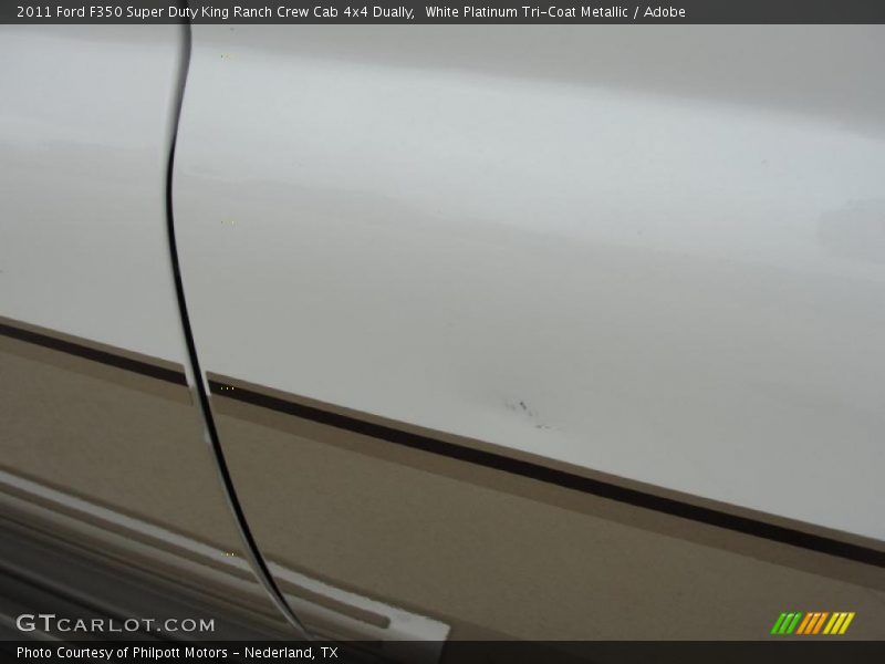 White Platinum Tri-Coat Metallic / Adobe 2011 Ford F350 Super Duty King Ranch Crew Cab 4x4 Dually