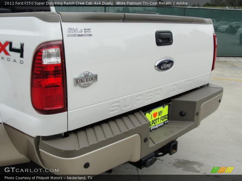 White Platinum Tri-Coat Metallic / Adobe 2011 Ford F350 Super Duty King Ranch Crew Cab 4x4 Dually