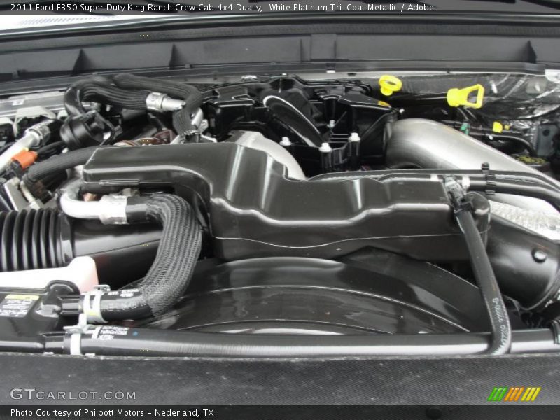 White Platinum Tri-Coat Metallic / Adobe 2011 Ford F350 Super Duty King Ranch Crew Cab 4x4 Dually