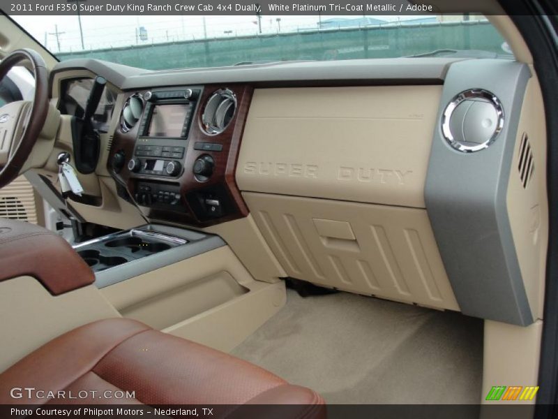 White Platinum Tri-Coat Metallic / Adobe 2011 Ford F350 Super Duty King Ranch Crew Cab 4x4 Dually