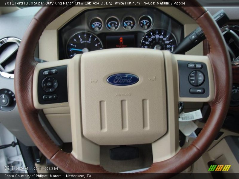 White Platinum Tri-Coat Metallic / Adobe 2011 Ford F350 Super Duty King Ranch Crew Cab 4x4 Dually