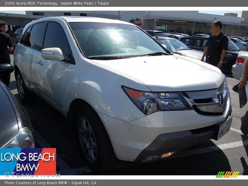 Aspen White Pearl / Taupe 2009 Acura MDX Technology