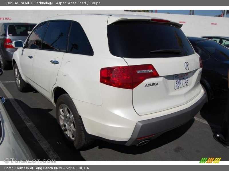 Aspen White Pearl / Taupe 2009 Acura MDX Technology