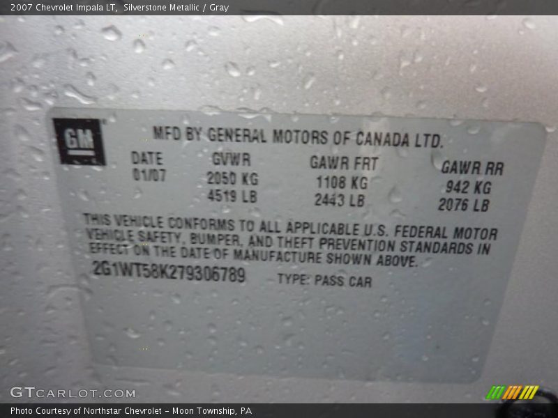Silverstone Metallic / Gray 2007 Chevrolet Impala LT