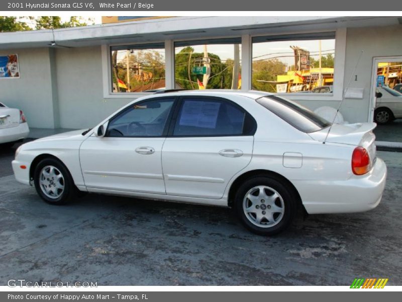 White Pearl / Beige 2001 Hyundai Sonata GLS V6