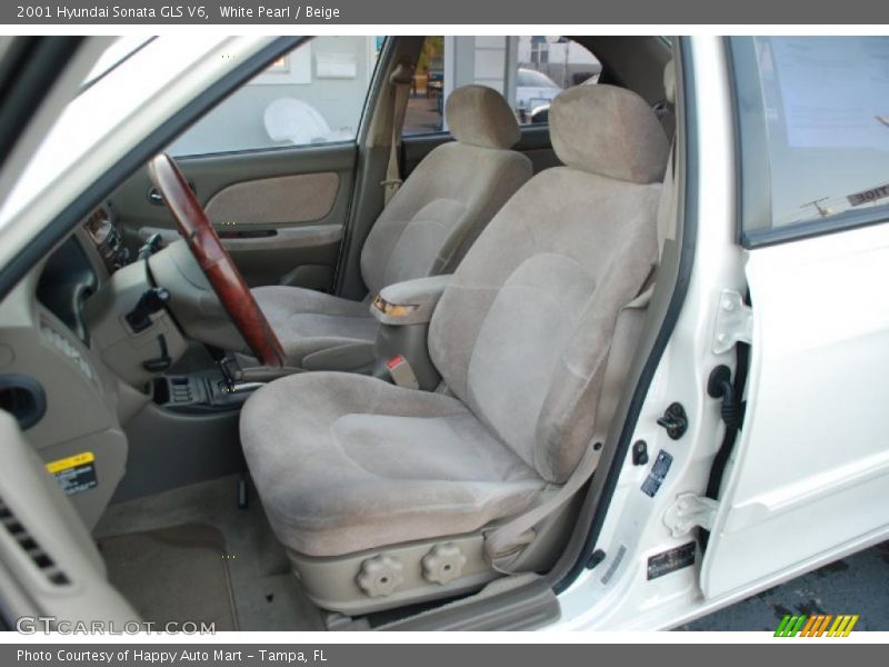 White Pearl / Beige 2001 Hyundai Sonata GLS V6