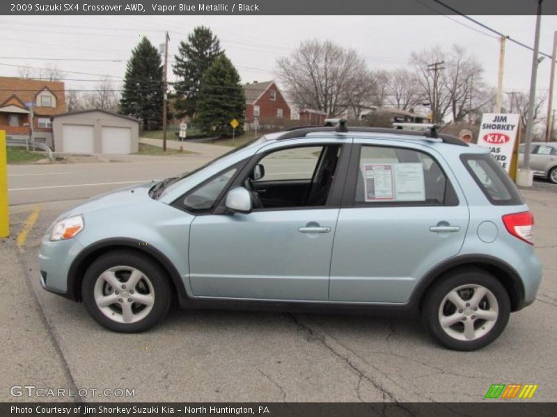 Vapor Blue Metallic / Black 2009 Suzuki SX4 Crossover AWD