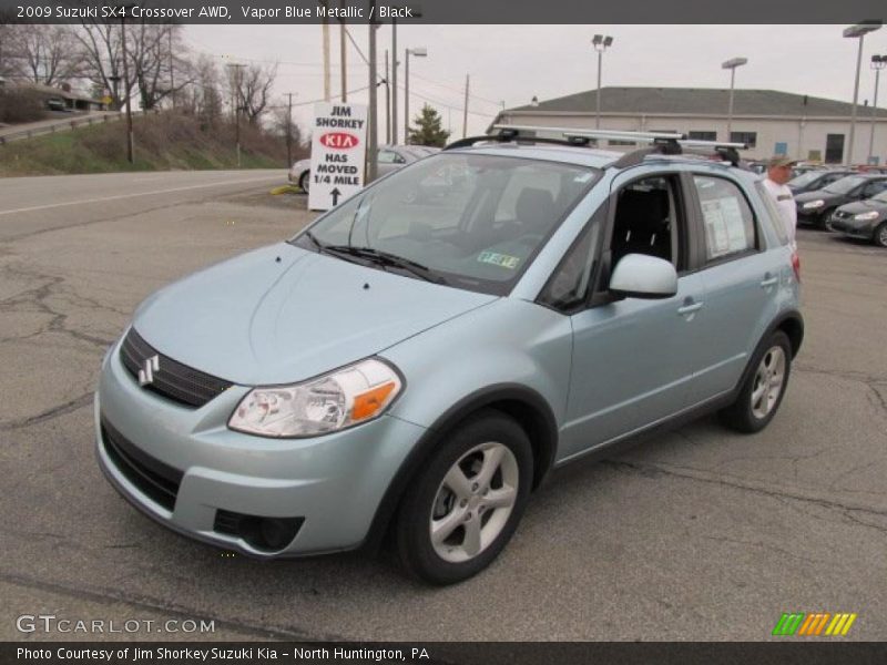 Vapor Blue Metallic / Black 2009 Suzuki SX4 Crossover AWD