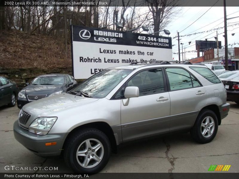 Millennium Silver Metallic / Black 2002 Lexus RX 300 AWD