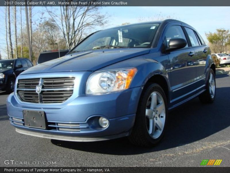 Marine Blue Pearl / Pastel Slate Gray/Blue 2007 Dodge Caliber R/T AWD