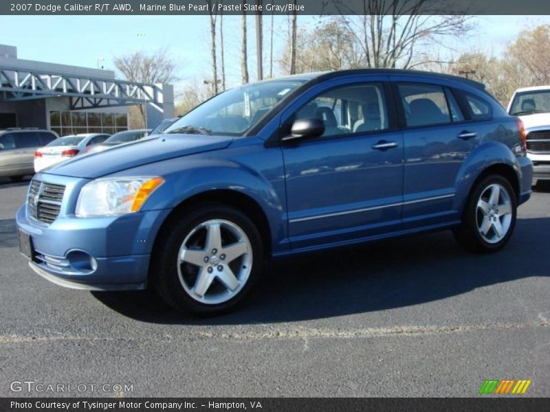 Marine Blue Pearl / Pastel Slate Gray/Blue 2007 Dodge Caliber R/T AWD