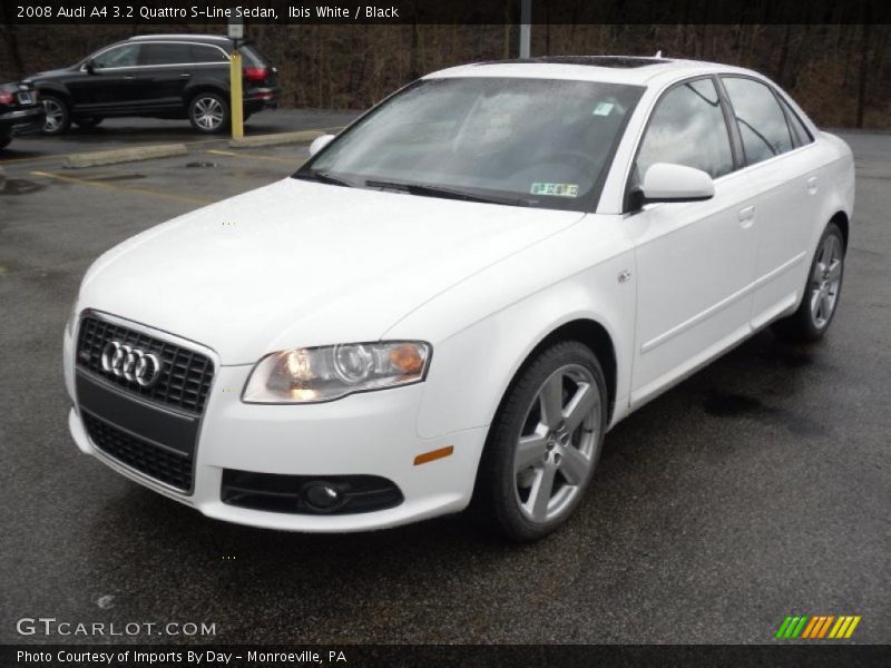 Ibis White / Black 2008 Audi A4 3.2 Quattro S-Line Sedan
