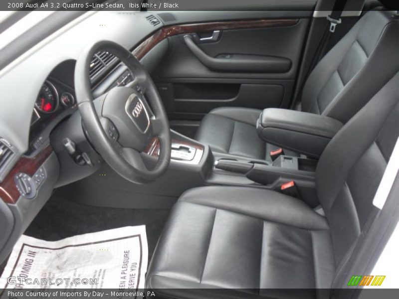 Ibis White / Black 2008 Audi A4 3.2 Quattro S-Line Sedan