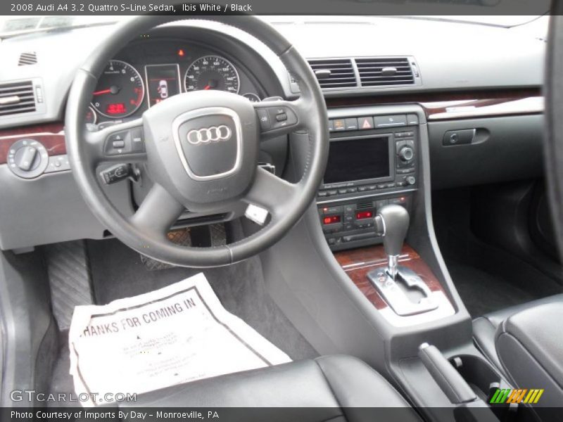Ibis White / Black 2008 Audi A4 3.2 Quattro S-Line Sedan