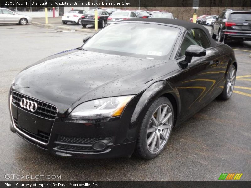 Brilliant Black / Limestone Grey 2008 Audi TT 3.2 quattro Roadster