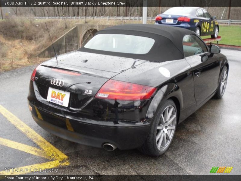 Brilliant Black / Limestone Grey 2008 Audi TT 3.2 quattro Roadster