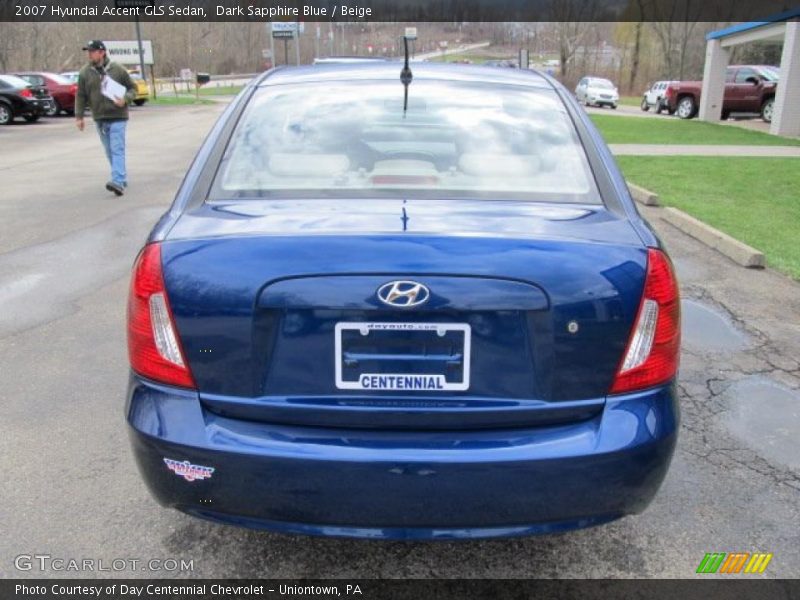 Dark Sapphire Blue / Beige 2007 Hyundai Accent GLS Sedan