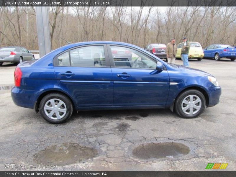 Dark Sapphire Blue / Beige 2007 Hyundai Accent GLS Sedan