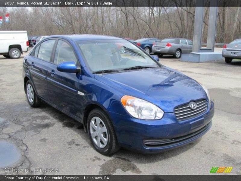 Dark Sapphire Blue / Beige 2007 Hyundai Accent GLS Sedan