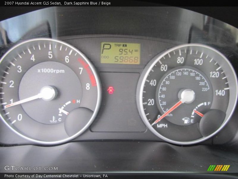 Dark Sapphire Blue / Beige 2007 Hyundai Accent GLS Sedan