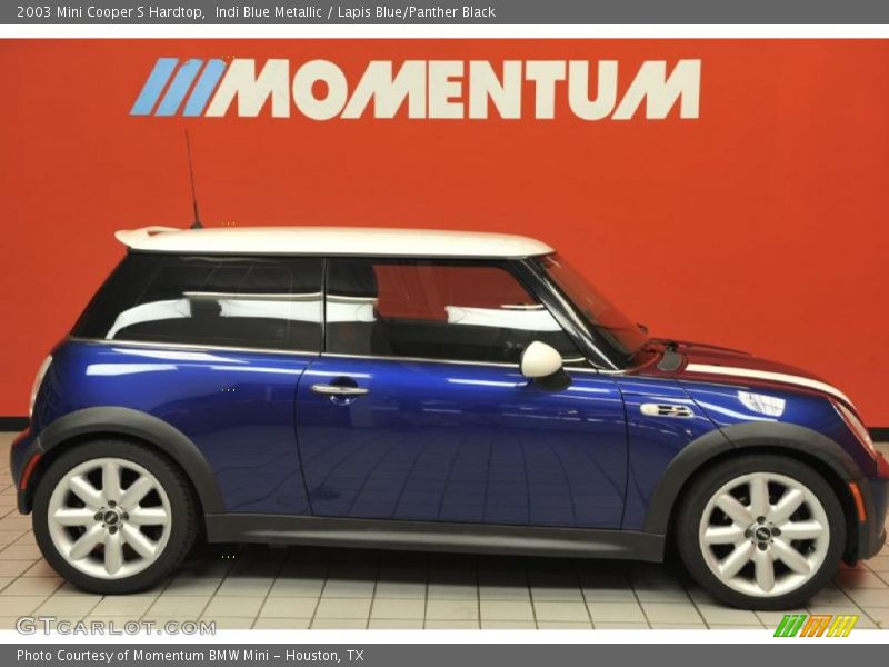 Indi Blue Metallic / Lapis Blue/Panther Black 2003 Mini Cooper S Hardtop