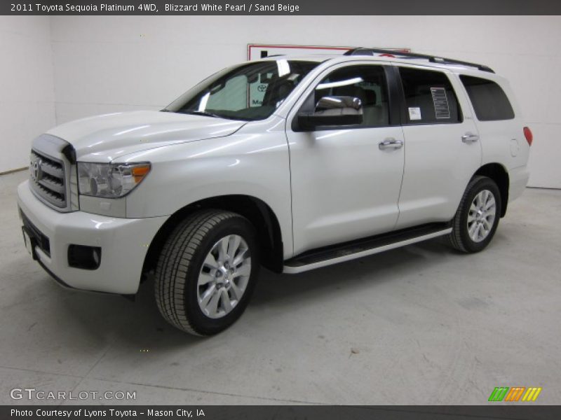 Blizzard White Pearl / Sand Beige 2011 Toyota Sequoia Platinum 4WD