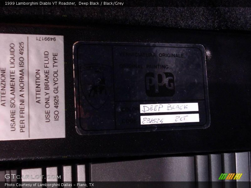 Deep Black / Black/Grey 1999 Lamborghini Diablo VT Roadster