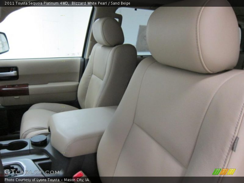 Blizzard White Pearl / Sand Beige 2011 Toyota Sequoia Platinum 4WD