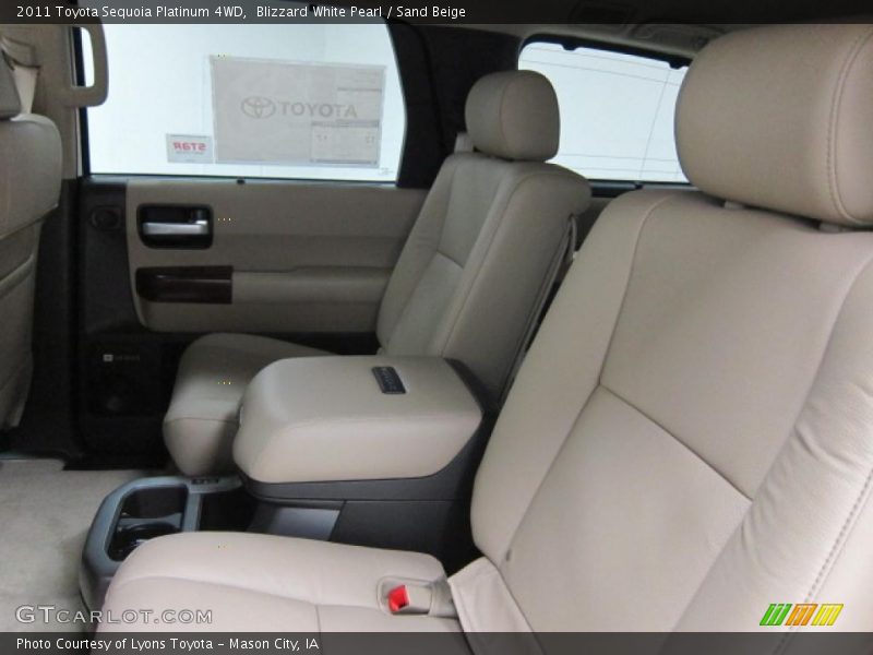Blizzard White Pearl / Sand Beige 2011 Toyota Sequoia Platinum 4WD
