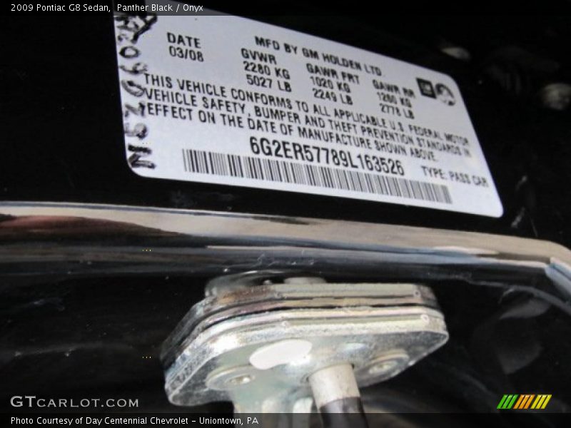 Panther Black / Onyx 2009 Pontiac G8 Sedan