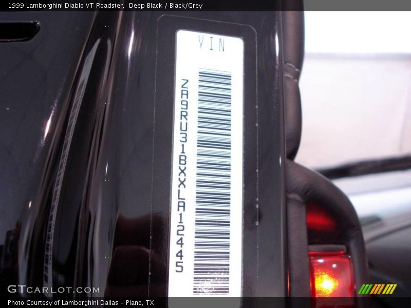Deep Black / Black/Grey 1999 Lamborghini Diablo VT Roadster