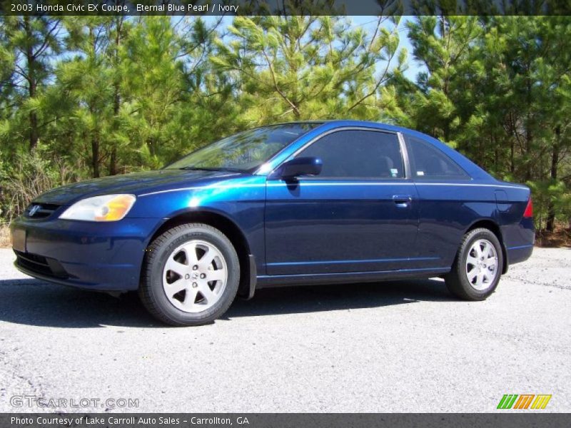 Eternal Blue Pearl / Ivory 2003 Honda Civic EX Coupe