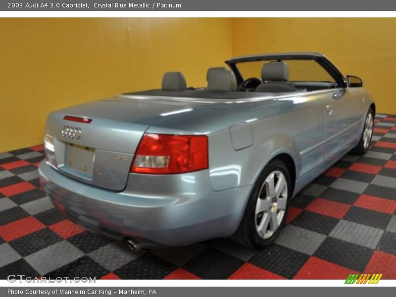 Crystal Blue Metallic / Platinum 2003 Audi A4 3.0 Cabriolet